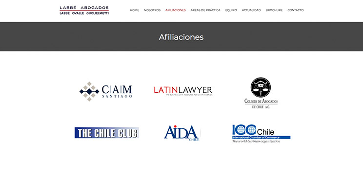 Página web de Labbé abogados. Santiago de Chile