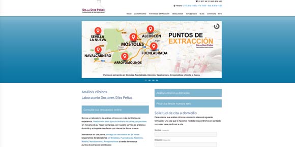 Desarrollo web para Análisis Clínicos Díez Peñas. Madrid